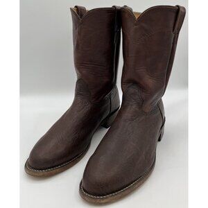 Larry Mahan Cowboy Boots Brown Bullhide Leather Men’s Size 8.5 XE (Extra Wide)